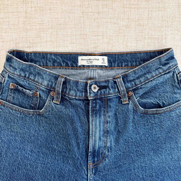 Abercrombie & Fitch Dark Marble Low Rise Baggy Jean size 25 Regular - Picture 10 of 14